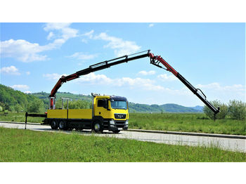 Samochód ciężarowy skrzyniowy/ Platforma MAN TGS 26.360 Pritshe 6.50m+Kran+JIB/FUNK 6x2 !!!: zdjęcie 1