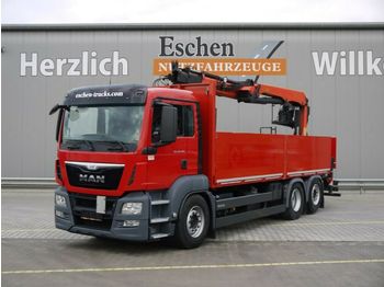 Samochód ciężarowy skrzyniowy/ Platforma MAN TGS 26.400 6x2, Euro 6, Palfinger PK 21001L Kran: zdjęcie 1