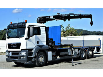 Samochód ciężarowy skrzyniowy/ Platforma MAN TGS 26.400 Pritsche 6,70 m + Kran *6x2!: zdjęcie 1