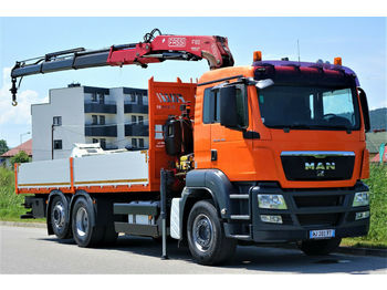 Samochód ciężarowy skrzyniowy/ Platforma MAN TGS 26.400 Pritsche 7,00 m + Kran *6x2!: zdjęcie 1