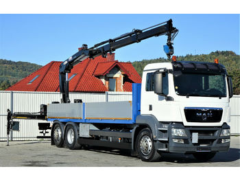 Samochód ciężarowy skrzyniowy/ Platforma MAN TGS 26.400 Pritsche 7,10 m + Kran *6x2!: zdjęcie 1