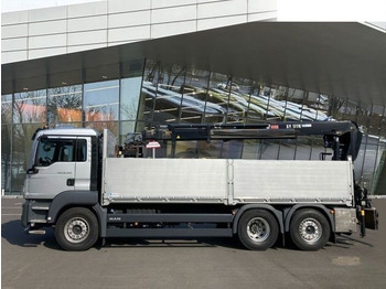 Samochód ciężarowy skrzyniowy/ Platforma, Samochod ciężarowy z HDS MAN TGS 26.420 Flatbed + crane 6x2: zdjęcie 5