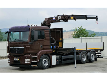 Samochód ciężarowy skrzyniowy/ Platforma MAN TGS 26.440 Pritsche 6,20 m + Kran*6x2Topzustand!: zdjęcie 1