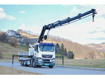 Samochód ciężarowy skrzyniowy/ Platforma MAN TGS 26.440 Pritsche 6,40 m+Kran/FUNK*4x4!: zdjęcie 1