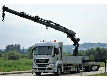 Samochód ciężarowy skrzyniowy/ Platforma MAN TGS 26.480 Pritsche 6,60m+Kran+Anhänger: zdjęcie 1