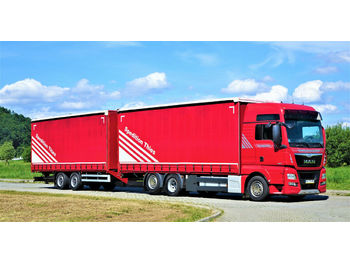 Samochód ciężarowy plandeka MAN TGX 26.440 PLTFORM+ PLANE 7,70m+Anhänger EURO 6: zdjęcie 1
