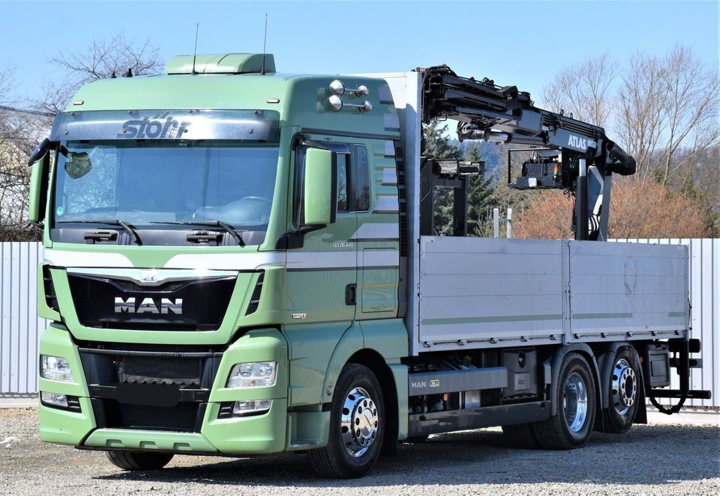 Samochod ciężarowy z HDS MAN TGX 26.440 Pritsche 6,60 m* ATLAS 125.2V-A12VB: zdjęcie 4