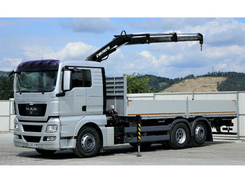 Samochód ciężarowy skrzyniowy/ Platforma MAN TGX 26.440 Pritsche 6,90m+Kran *6x2*Topzustand!: zdjęcie 1