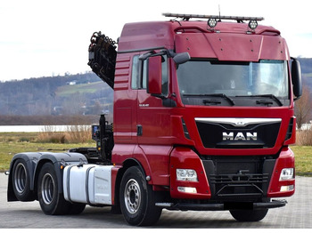 Samochod ciężarowy z HDS MAN TGX 28.480 Sattelzugmaschine + HMF 2120 K5/FUNK: zdjęcie 4