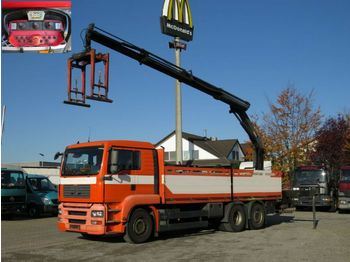Samochód ciężarowy skrzyniowy/ Platforma MAN TG-A 26.400 6x2-2 BL Pritsche Heckkran Palfinger: zdjęcie 1