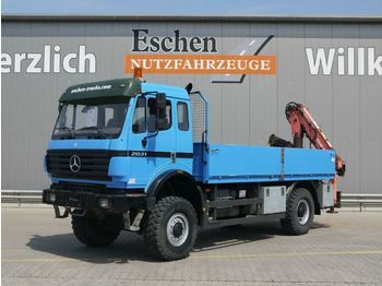 Samochód ciężarowy skrzyniowy/ Platforma Mercedes-Benz 2031 A, 4x4, Atlas 80.1 Kran, Blatt, Schalter: zdjęcie 1