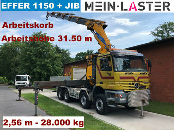 Samochód ciężarowy skrzyniowy/ Platforma Mercedes-Benz 4148 8x6 EFFER 1150 6S + JIB 4S+ Arbeitskorb 32m: zdjęcie 1
