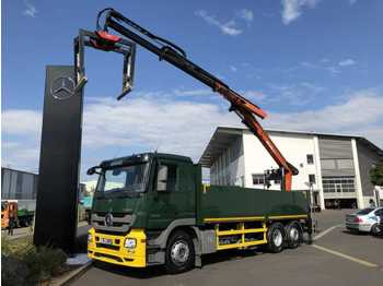 Samochód ciężarowy skrzyniowy/ Platforma Mercedes-Benz Actros 2541 L Baustoffpritsche/Kran Lenkachse: zdjęcie 1