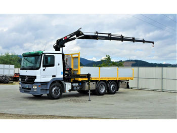 Samochód ciężarowy skrzyniowy/ Platforma, Samochod ciężarowy z HDS Mercedes-Benz Actros 2541 Pritsche 6,20m+ Kran/FUNK*6x2*: zdjęcie 1