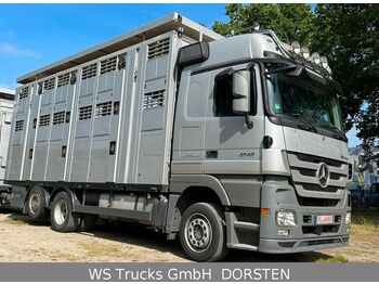 Ciężarówka do przewozu zwierząt Mercedes-Benz Actros 2548 Menke 3 Stock Vollalu Hubdach: zdjęcie 1