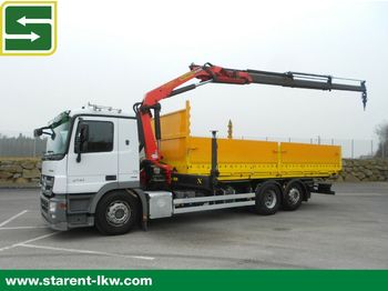 Samochód ciężarowy skrzyniowy/ Platforma Mercedes-Benz Actros 2741 MP3, Kran Palfinger PK16502, BDF: zdjęcie 1