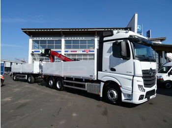 Nowy Samochód ciężarowy skrzyniowy/ Platforma Mercedes-Benz Actros 2745 L Baustoff + Kran: zdjęcie 1