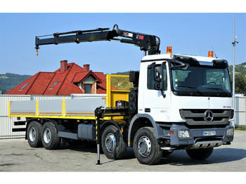 Samochód ciężarowy skrzyniowy/ Platforma, Samochod ciężarowy z HDS Mercedes-Benz Actros 3236 Pritsche 8,00 m + KRAN / 8x4: zdjęcie 1