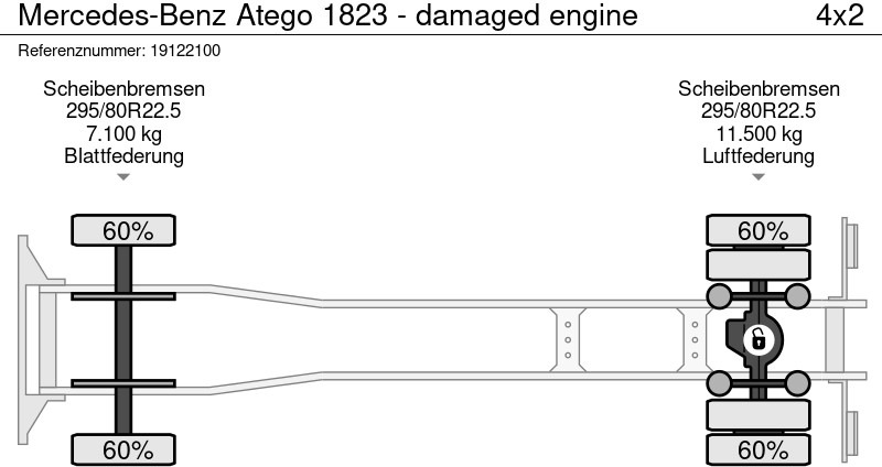 Samochód ciężarowy plandeka Mercedes-Benz Atego 1823 - damaged engine: zdjęcie 10