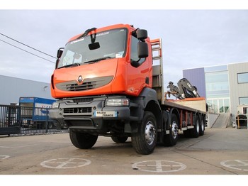 Samochód ciężarowy skrzyniowy/ Platforma Renault KERAX 410 DXI+PLATEAU 7.4m+HIAB XS 166 DS-5H(Remote C.): zdjęcie 1