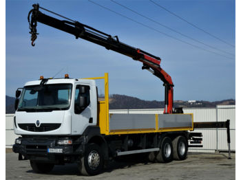 Samochód ciężarowy skrzyniowy/ Platforma, Samochod ciężarowy z HDS Renault Kerax 370 DXI* Pritsche 6,70m+Kran*6x4Topzustand: zdjęcie 1