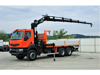 Samochód ciężarowy skrzyniowy/ Platforma Renault Kerax 410DXI* Pritsche 6,30m+Kran/FUNK*6x4!: zdjęcie 1