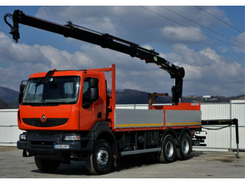 Samochód ciężarowy skrzyniowy/ Platforma Renault  Kerax 410DXI Pritsche 6,40m+Kran Topzustand!: zdjęcie 1