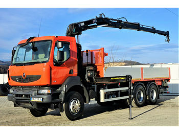 Samochód ciężarowy skrzyniowy/ Platforma, Samochod ciężarowy z HDS Renault Kerax 410 DXI*Pritsche6,30m+Kran/FUNK*Topzustand: zdjęcie 1