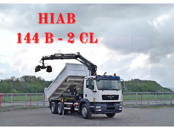 Samochod ciężarowy z HDS MAN TGM 26.340 Kipper 4,95m*HIAB 144 B-2 CL /6x4 