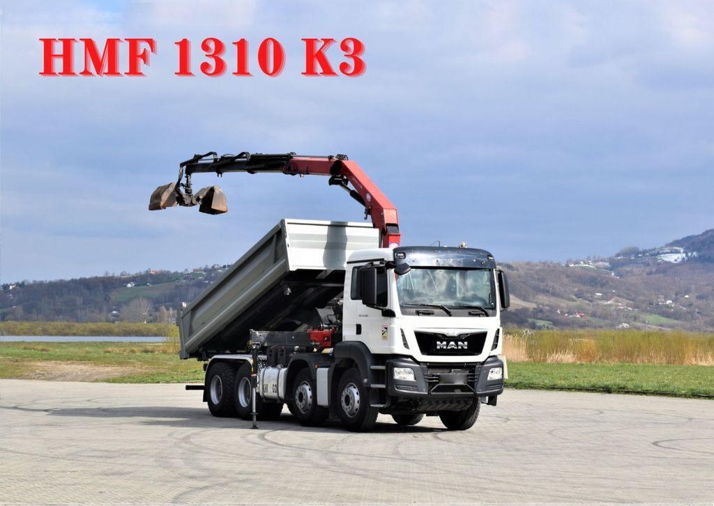Samochod ciężarowy z HDS MAN TGS 35.480 * KIPPER 5,30m + HMF 1310-K3FUNK* 8x4