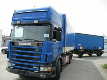 Samochód ciężarowy plandeka Scania 114L380 6x2 EURO 2 BDF + Schmitz: zdjęcie 1