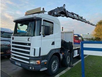 Samochód ciężarowy skrzyniowy/ Platforma Scania 164G-480 8X4 FULL STEEL MANUAL EURO 3 + HIAB 700: zdjęcie 1