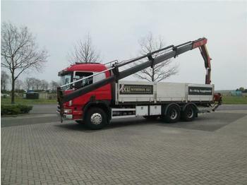 Samochód ciężarowy skrzyniowy/ Platforma Scania P124.360 6X2 PALFINGER PK14080 MANUAL FULL STEEL: zdjęcie 1