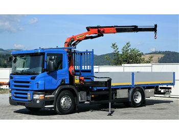 Samochód ciężarowy skrzyniowy/ Platforma Scania P280  Pritsche 6,40m + Kran*Top Zustand!: zdjęcie 1