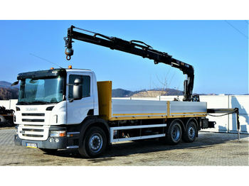 Samochód ciężarowy skrzyniowy/ Platforma, Samochod ciężarowy z HDS Scania P340 Pritsche 6,80m +Kran/Funk*6x4*Topzustand!: zdjęcie 1
