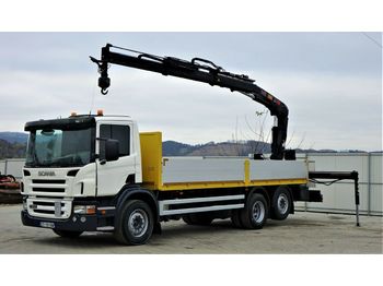 Samochód ciężarowy skrzyniowy/ Platforma, Samochod ciężarowy z HDS Scania P340 Pritsche 6,80m +Kran/Funk*6x4*Topzustand!: zdjęcie 1