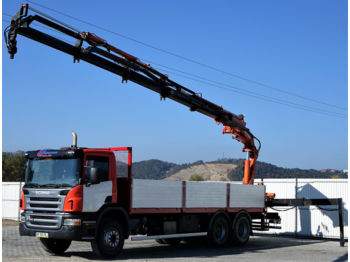 Samochód ciężarowy skrzyniowy/ Platforma Scania P340 Pritsche 7,20m +Kran *6x4* Topzustand!: zdjęcie 1