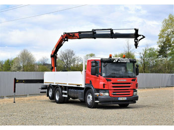 Samochód ciężarowy skrzyniowy/ Platforma, Samochod ciężarowy z HDS Scania P360 Pritsche 6,40m+PK 18002-EHB + FUNK!: zdjęcie 1