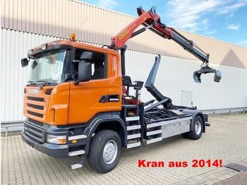 Ciężarówka hakowiec Scania R340 CA 4x4 R340 CA 4x4 mit Kran Palfinger PK13002/ Bj.2014: zdjęcie 1