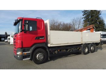 Samochód ciężarowy skrzyniowy/ Platforma Scania R420 6x2 Pritsche 7m, Kran Terex Atlas 142.2, Retarder,AHK: zdjęcie 1