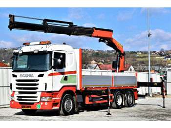 Samochód ciężarowy skrzyniowy/ Platforma, Samochod ciężarowy z HDS Scania R420 Pritsche 6,10m * PK 34002 - SH + FUNK !: zdjęcie 1