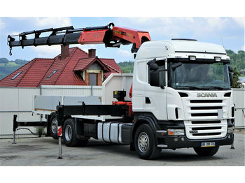 Samochód ciężarowy skrzyniowy/ Platforma Scania R420 *Pritsche 6,30 m + KRAN*Top Zustand!: zdjęcie 1