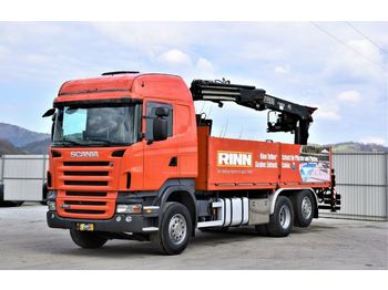 Samochód ciężarowy skrzyniowy/ Platforma, Samochod ciężarowy z HDS Scania R480 Pritsche 6,50m + FASSI F185 AS.22 !: zdjęcie 1