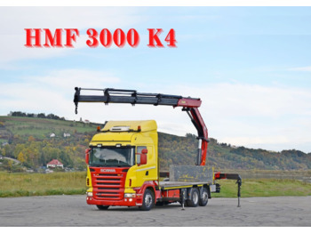 Samochód ciężarowy skrzyniowy/ Platforma, Samochod ciężarowy z HDS Scania R 400 Pritsche 6,50m +HMF 3000K4/FUNK*TOPZUSTAND: zdjęcie 1