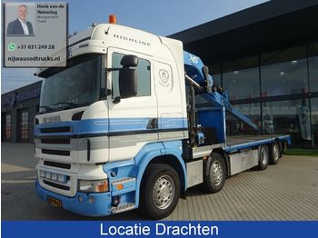 Samochód ciężarowy skrzyniowy/ Platforma, Samochod ciężarowy z HDS Scania R 420 Hiab 800 EP-5 kraan 80 T.mtr + Icm aanhang: zdjęcie 1
