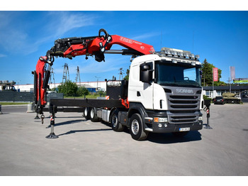 Samochód ciężarowy skrzyniowy/ Platforma, Samochod ciężarowy z HDS Scania R 480 FASSI F 950  37 meters EURO 5 CRANE WINCH: zdjęcie 1
