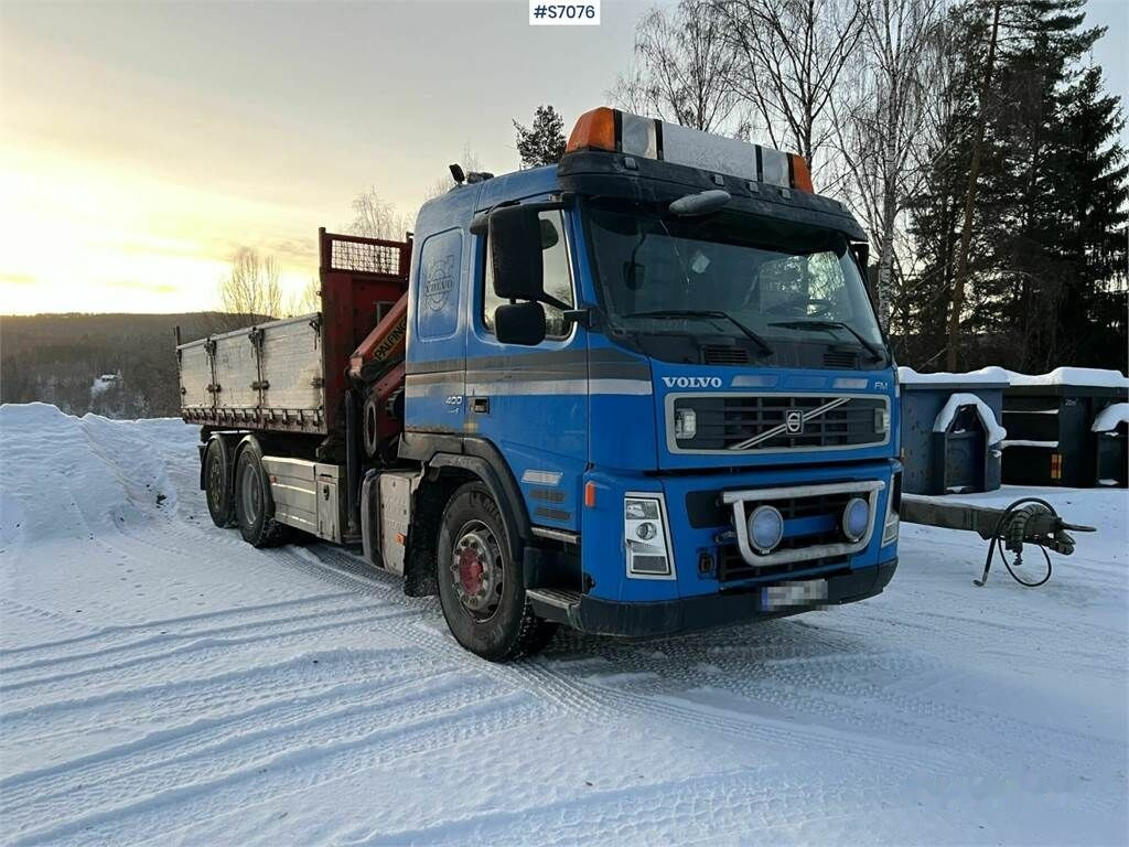 Samochód ciężarowy skrzyniowy/ Platforma, Samochod ciężarowy z HDS Volvo FM400 6*2 Crane Truck with tiltable flatbed + Palf: zdjęcie 44