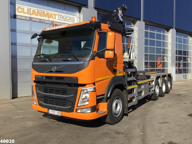 Ciężarówka hakowiec, Samochod ciężarowy z HDS Volvo FM 420 8x2 HMF 28 ton/meter laadkraan Welvaarts weighing system: zdjęcie 2