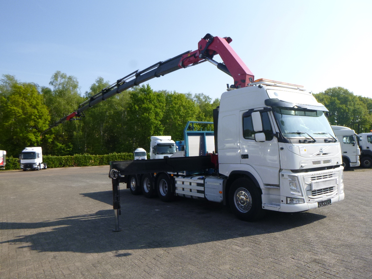 Samochód ciężarowy skrzyniowy/ Platforma, Samochod ciężarowy z HDS Volvo FM 500 8x4 + HMF 5020 K6 + Jib FJ1000 K5: zdjęcie 2
