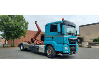 Ciężarówka hakowiec, Samochod ciężarowy z HDS MAN TGS 18.440 Abroller mit Funk +Kran vor: zdjęcie 2 Ciężarówka hakowiec, Samochod ciężarowy z HDS MAN TGS 18.440 Abroller mit Funk +Kran vor: zdjęcie 2